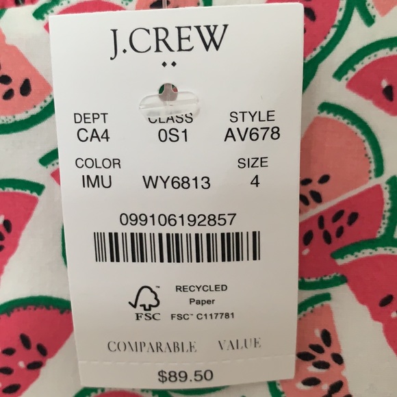 J Crew Factory Watermelon Print Summer Dress - Picture 4 of 4